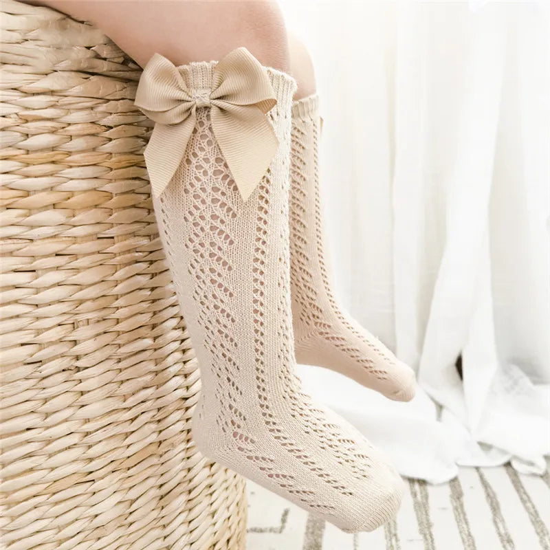 Kids Knee High Socks with Bow (Newborn-7 Years)
