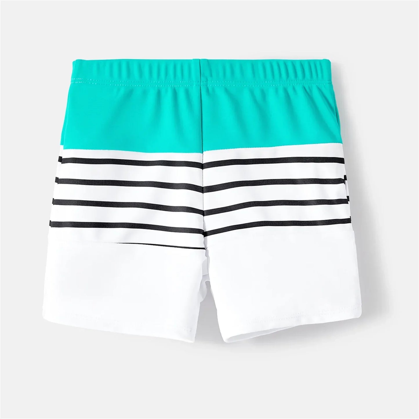 Family Matching Swimwear: Striped One-Piece & Colorblock Trunks, Summer Ready