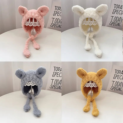 Cute Cartoon Baby Plush Hat - Winter Warmth for Infants