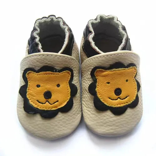 Cow Leather Baby Booties - Soft Soles, Non-Slip Infant Shoes