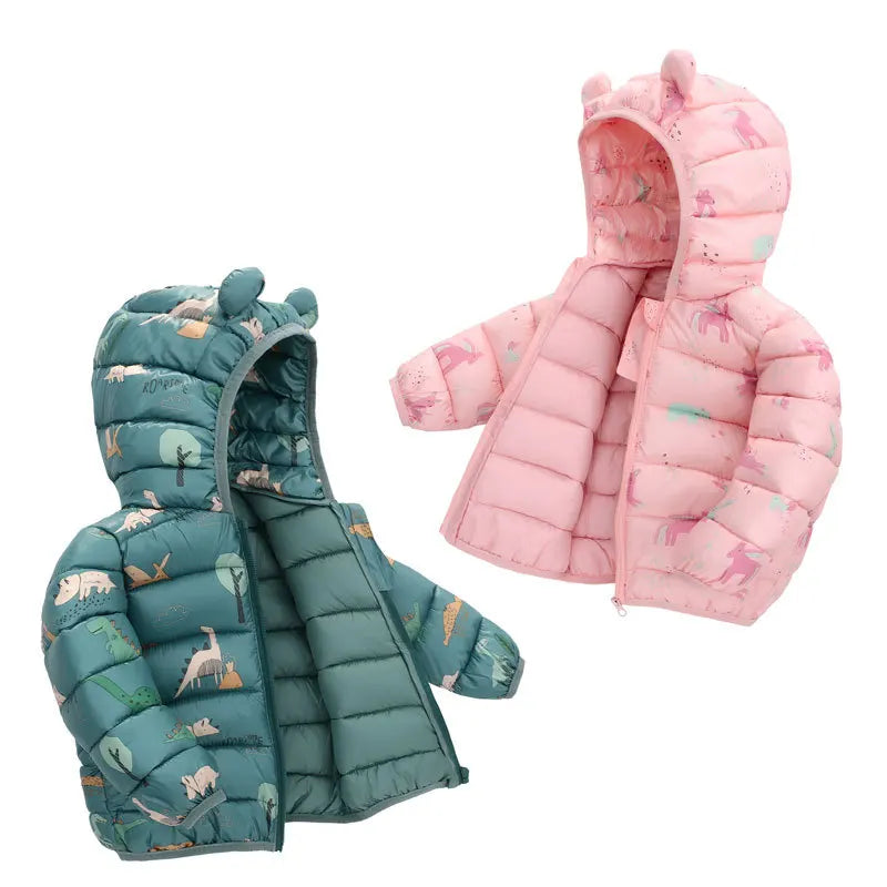 Baby Cartoon Bear Zipper Jackets: Autumn/Winter Hooded Coats