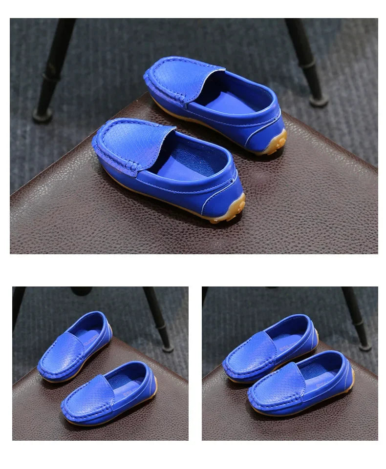 Kids' PU Leather Slip-On Moccasin Loafers