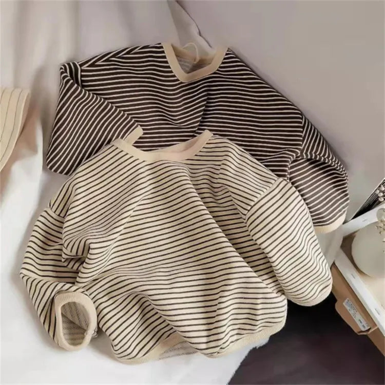 Cotton Striped Long Sleeve T-shirt - Kids 1-8T