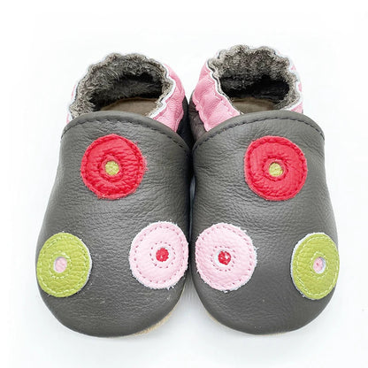 Cow Leather Baby Booties - Soft Soles, Non-Slip Infant Shoes
