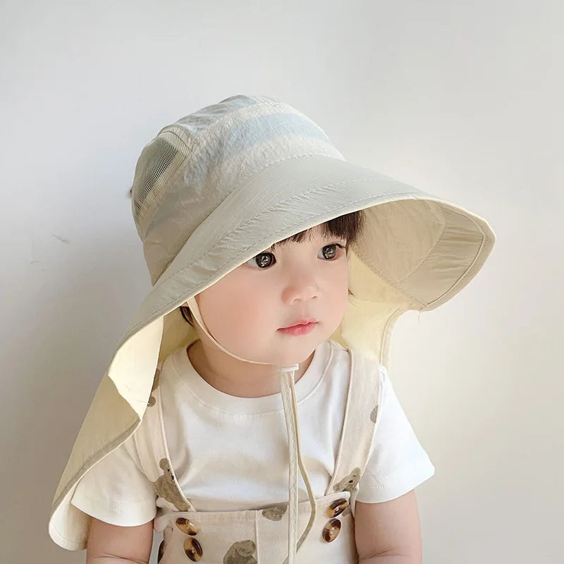 Quick-Dry Fisherman Hat: Cartoon Sunshade Cap for Kids