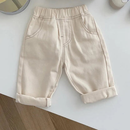 Baby Solid Jeans - Casual, Soft Denim Pants for Boys and Girls