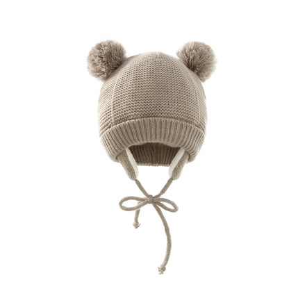 Cute Knitted Pompom Baby Hat & Glove - Winter Essential for Newborns