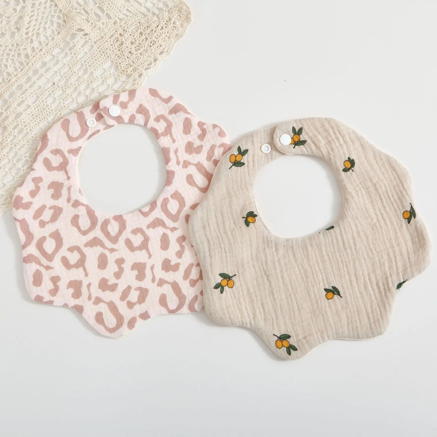 Soft Cotton Petal Print Baby Feeding Bibs