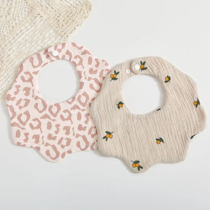 Soft Cotton Petal Print Baby Feeding Bibs