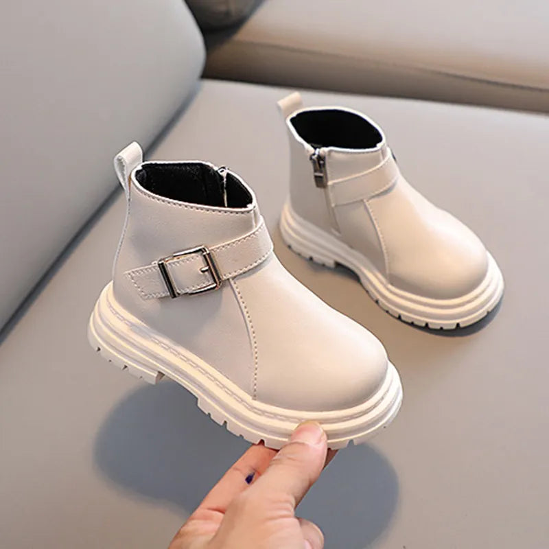 Autumn Winter Children's Snow Boots: Warm and Casual Leather Boots