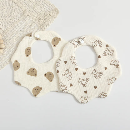 Soft Cotton Petal Print Baby Feeding Bibs