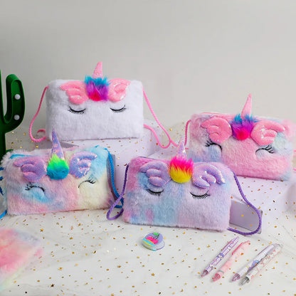 Plush Unicorn Shoulder Bag