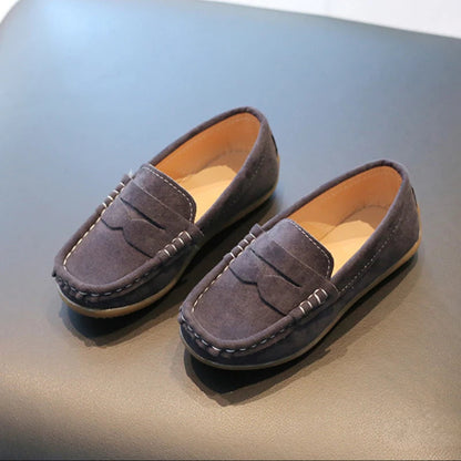 Stylish Solid Color Leather Shoes for Boys