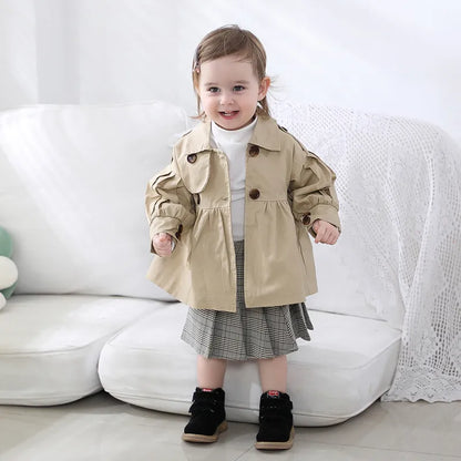 Cotton Trench Coat: Stylish Baby Girl Outerwear