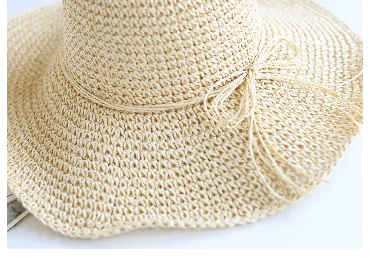Child Summer Straw Hat: Foldable Beach Cap