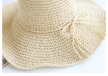 Child Summer Straw Hat: Foldable Beach Cap