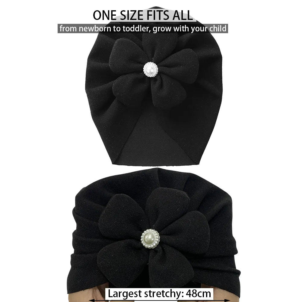 Pearl Turban Baby Hat: Elegant Headwear for Newborns