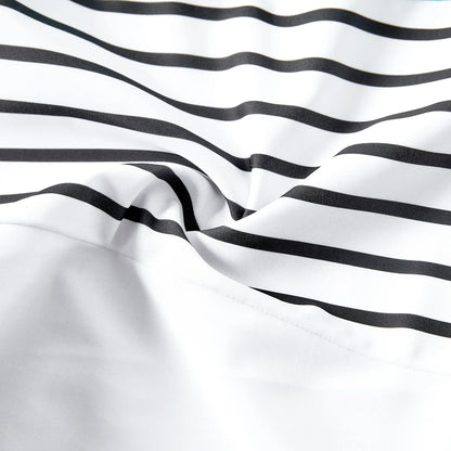 Family Matching Swimwear: Striped One-Piece & Colorblock Trunks, Summer Ready