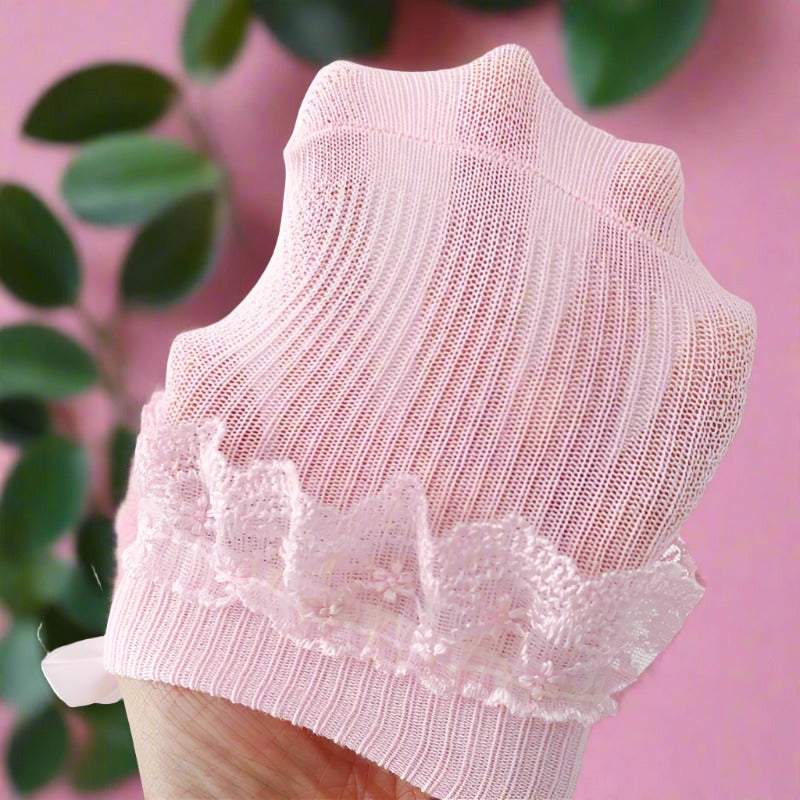Newborn Baby Girls' Lace Socks with Princess Bow