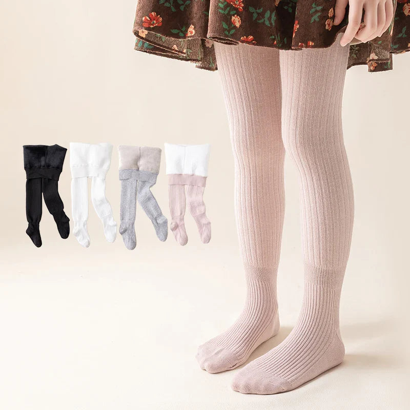 Thick Winter Leggings for Babies: Plain & Striped Fleece