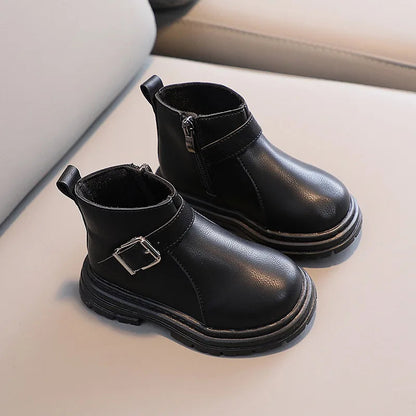 Autumn Winter Children's Snow Boots: Warm and Casual Leather Boots