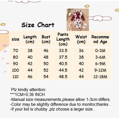 Baby Girl Red Long Sleeve Bodysuit + Flower Strap Pants Set