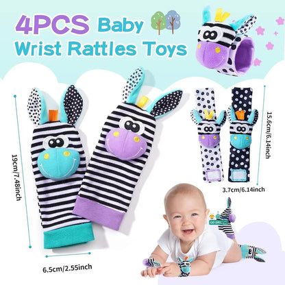 Infant Wrist Rattle Socks: Early Educational Sensory Toy