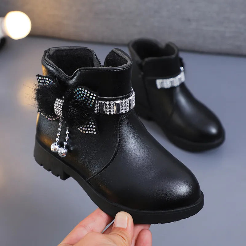 Cozy Mid-Length Leather Boots for Stylish Kids