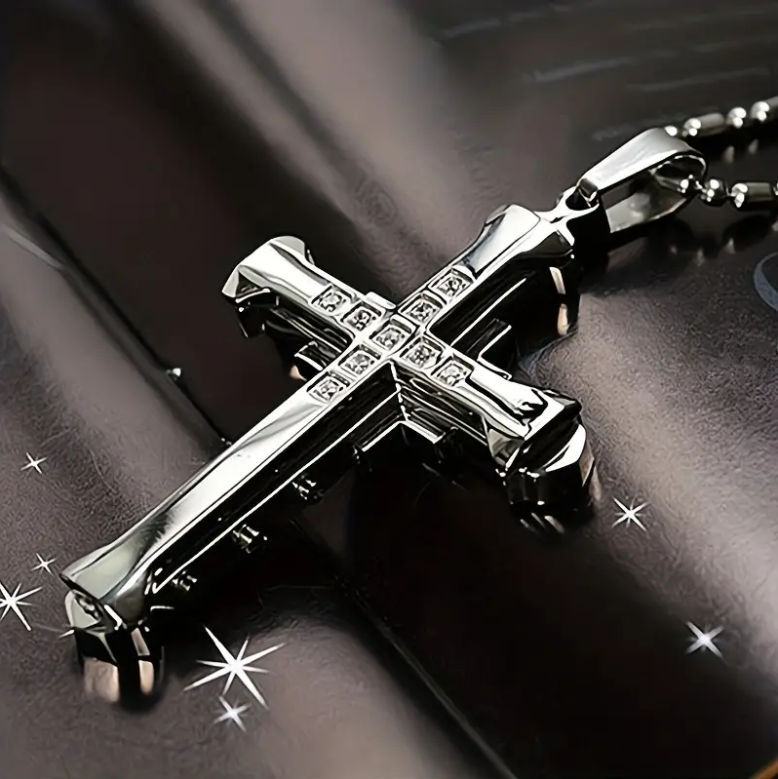 Titanium Steel Cross Pendant Necklace