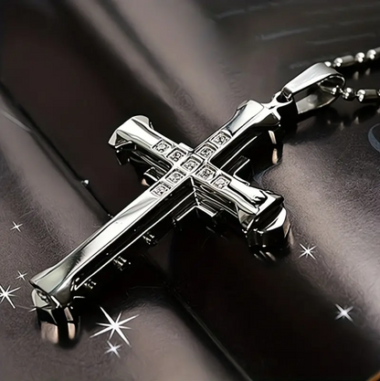 Titanium Steel Cross Pendant Necklace