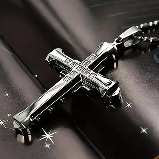 Titanium Steel Cross Pendant Necklace