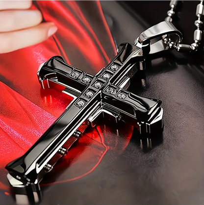 Titanium Steel Cross Pendant Necklace