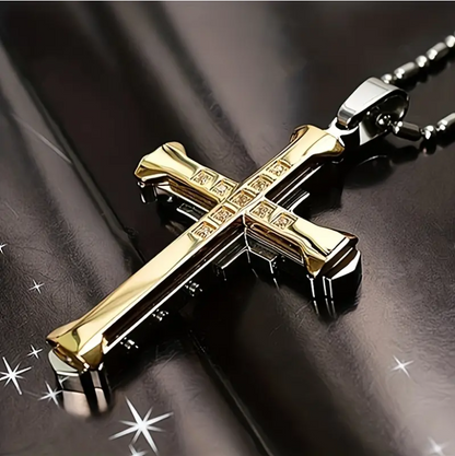 Titanium Steel Cross Pendant Necklace