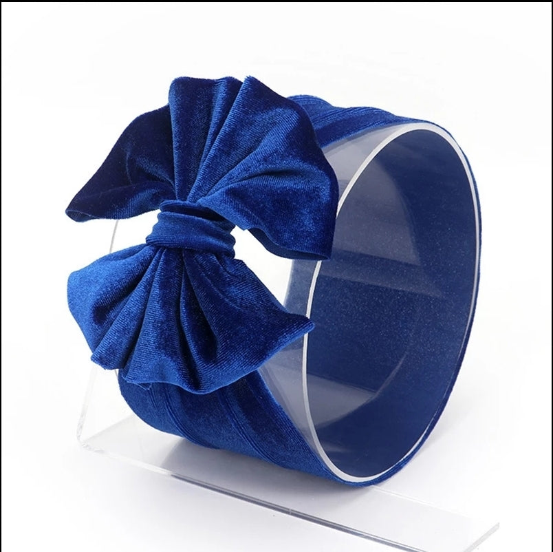 Velvet Solid Bow Headwraps