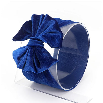 Velvet Solid Bow Headwraps