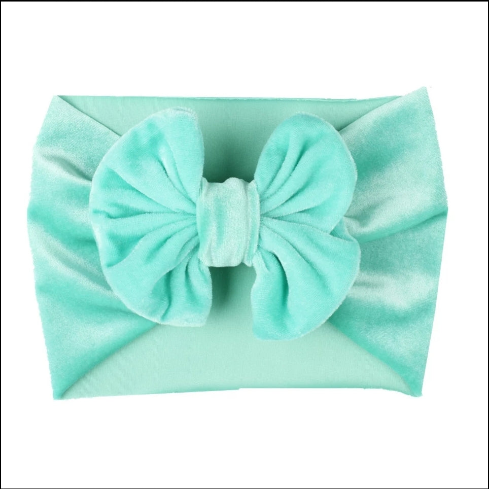 Velvet Solid Bow Headwraps