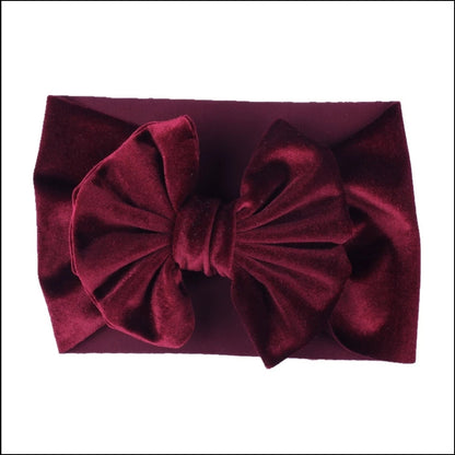 Velvet Solid Bow Headwraps