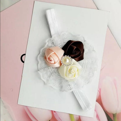 Tricolor Rose Lace Statement Headband