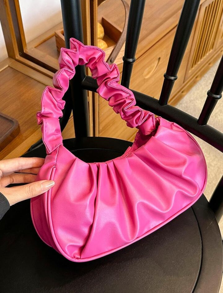 Trendy Leather Mini Cloud Shoulder Bag.