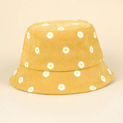 Summer Daisy Pattern Bucket Hat: Cute Flower Sun Hat for Kids