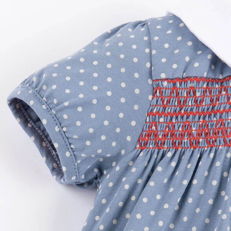 Baby Girls' Cotton Rabbit Applique Clothes: Summer Casual Wear