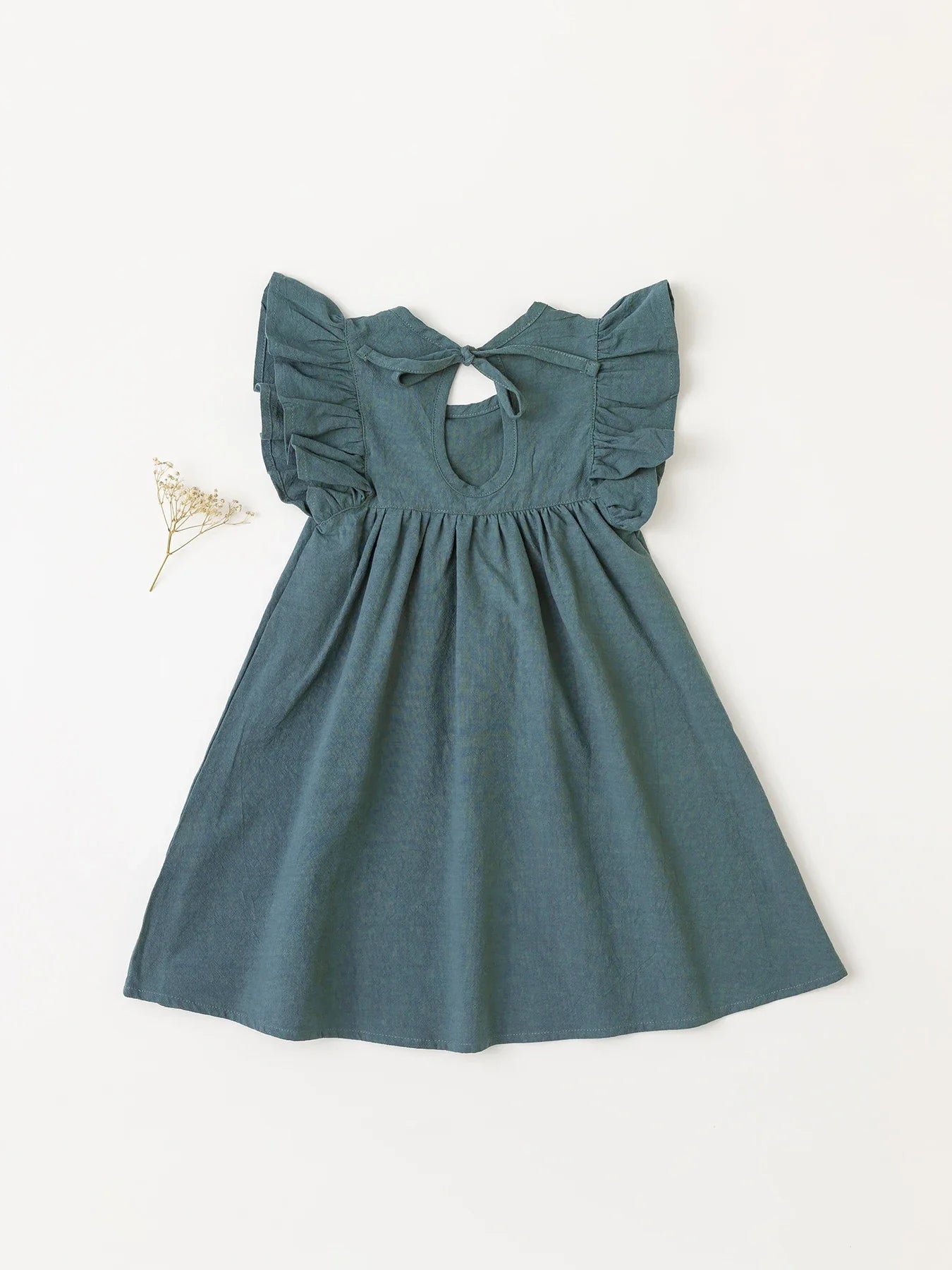 Baby Girls' Tie-back Overall Dress: Cotton Summer Casual Wear