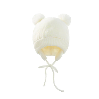 Cute Knitted Pompom Baby Hat & Glove - Winter Essential for Newborns