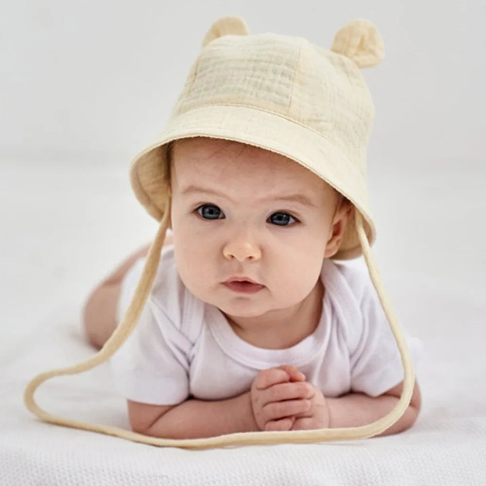 Muslin Baby Sun Hat: Cotton Bucket Hat for Girls and Boys