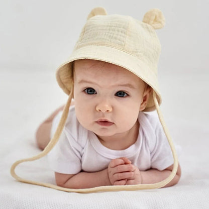 Muslin Baby Sun Hat: Cotton Bucket Hat for Girls and Boys