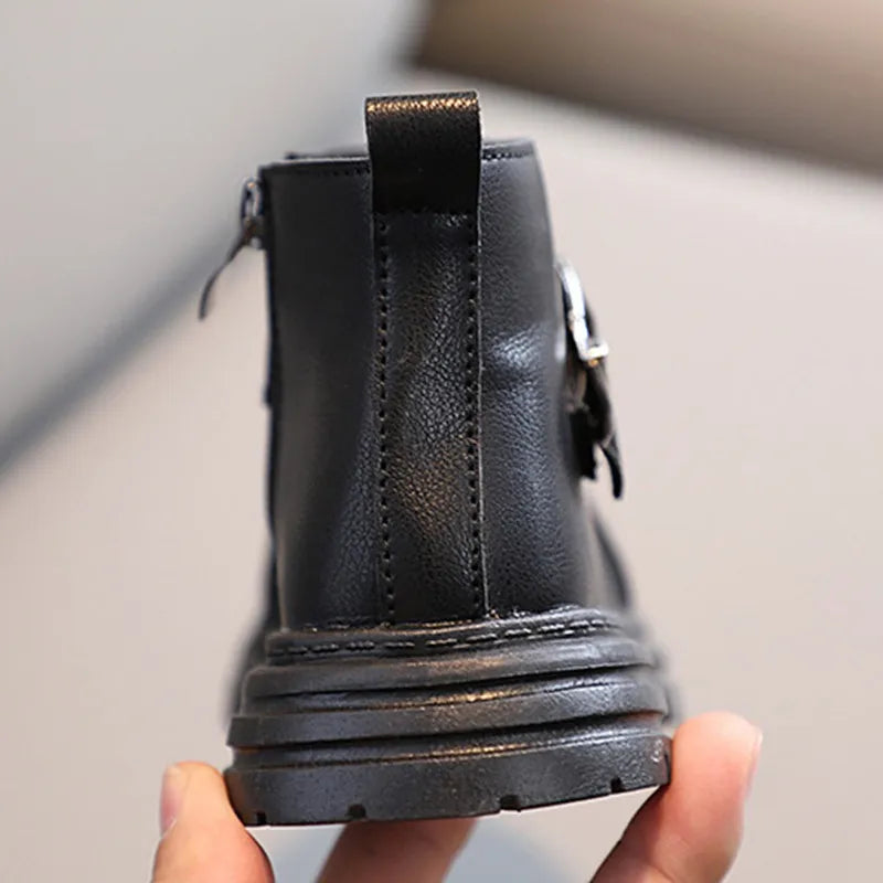 Autumn Winter Children's Snow Boots: Warm and Casual Leather Boots