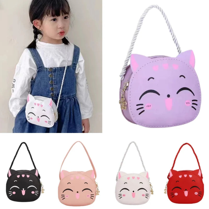 Cute Cat Crossbody Coin Bag for Kids