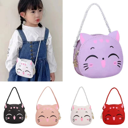 Cute Cat Crossbody Coin Bag for Kids
