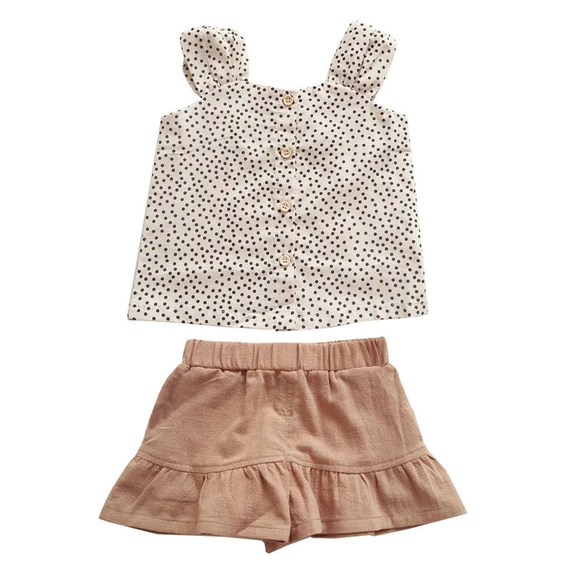 Cotton Sleeveless Baby Girls' Summer Sets: Cute 2-Piece Outfits