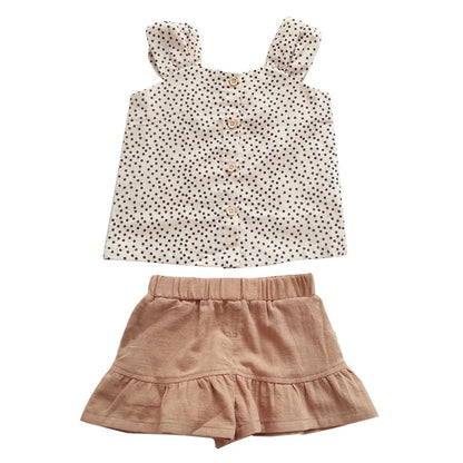 Cotton Sleeveless Baby Girls' Summer Sets: Cute 2-Piece Outfits